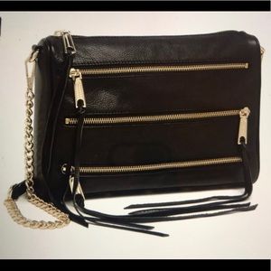 Rebecca Minkoff black 5zip crossbody bag